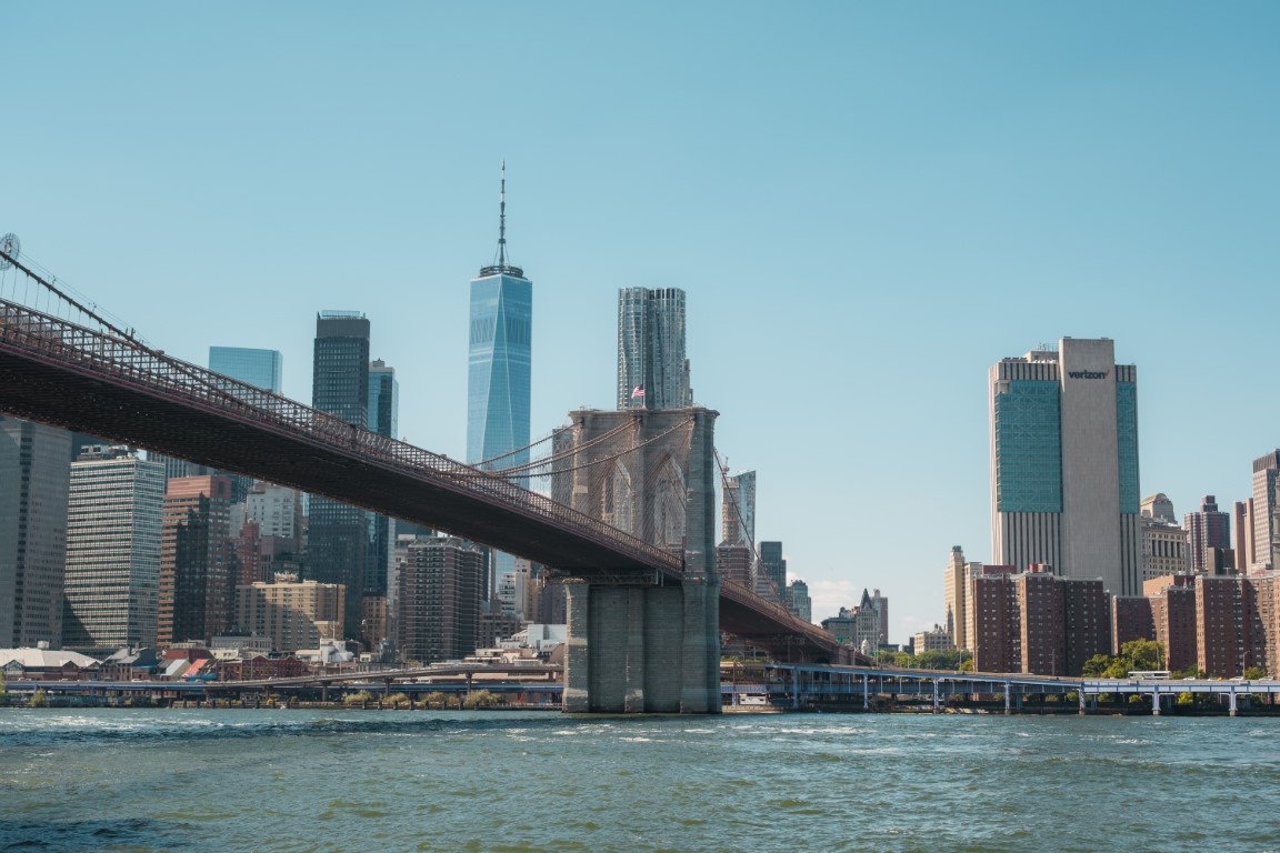 New York skyline and the Brooklyn Bridge